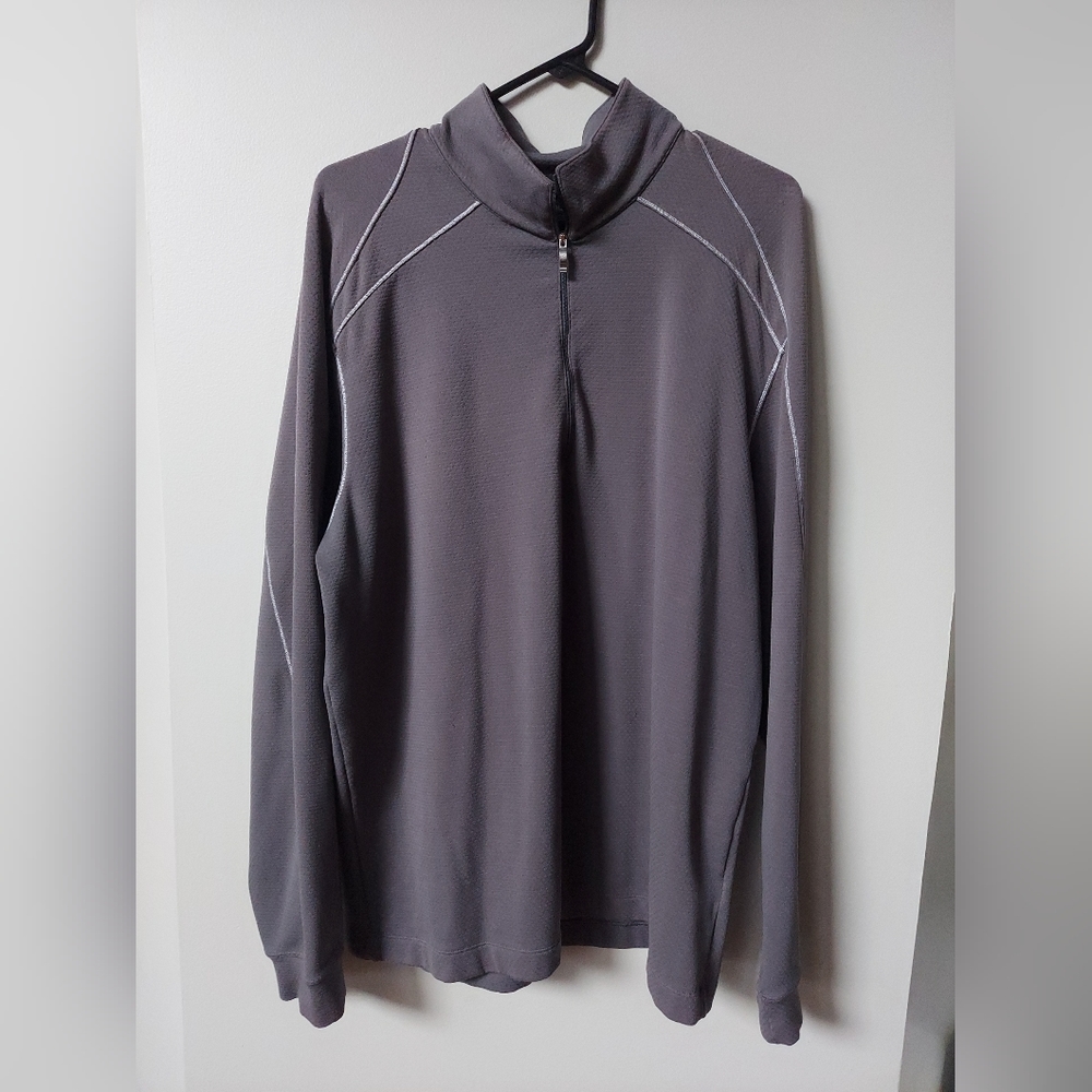 Nike Golf Dri Fit 1/4 Zip Long Sleeve Pullover Gray  Men's Medium Large